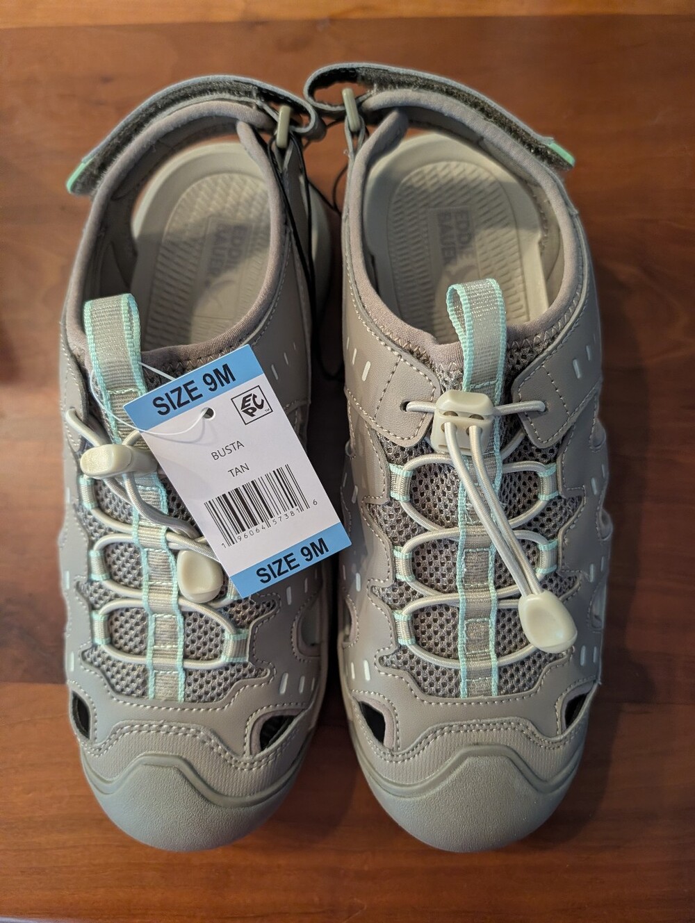 NWT - Eddie Bauer Women's Size 9 Tan Active Sandals with Easy-Fit Lacing